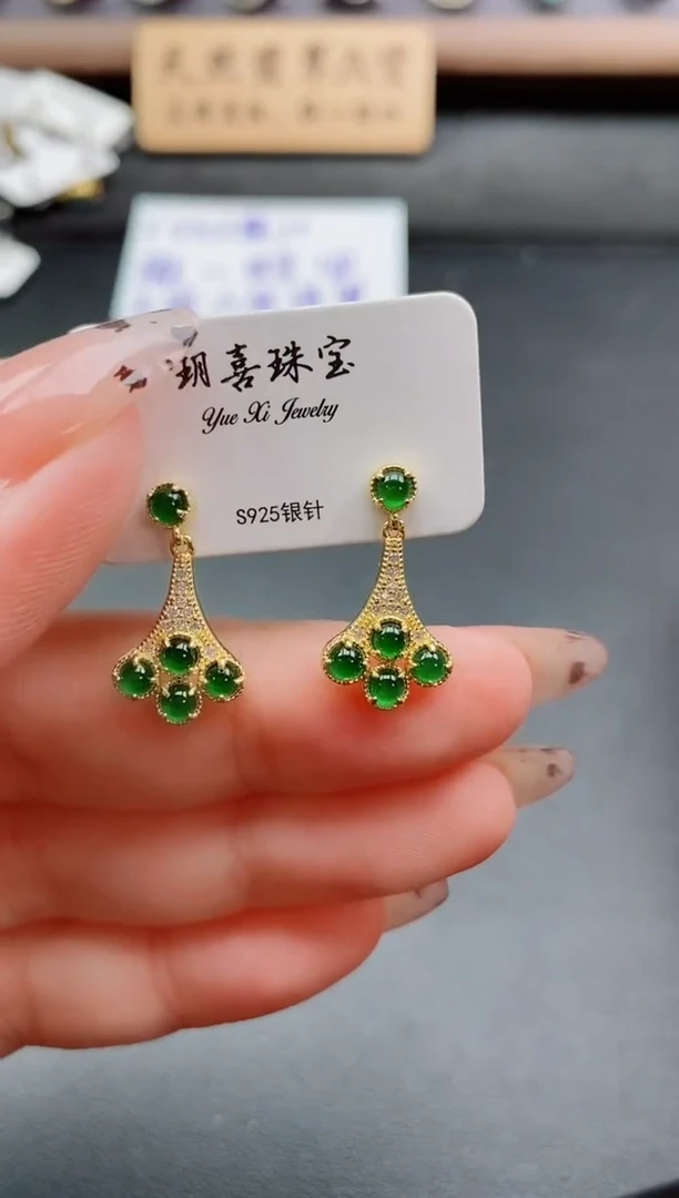 银S925镶嵌戒指翡翠1