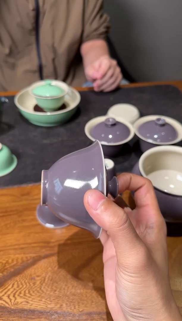 追****凉南山云泊 玄天紫 夕岚盖碗