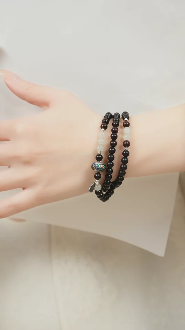 手串檀香紫檀（小叶紫檀）未镶嵌三圈小叶紫檀