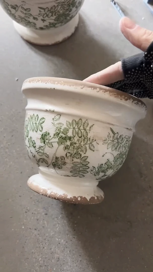 【闪购商品】陶瓷花盆高13.5CM内口15CM