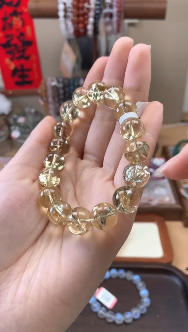 【闪购商品】水晶手链未镶嵌利姆利亚黄水晶12m
