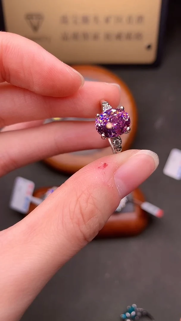 银S925镶嵌戒指双色碧玺.........