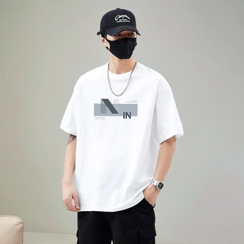 君莫笑宽松潮牌短袖上衣IN宽松时尚情侣潮流休闲T恤百搭夏季男士