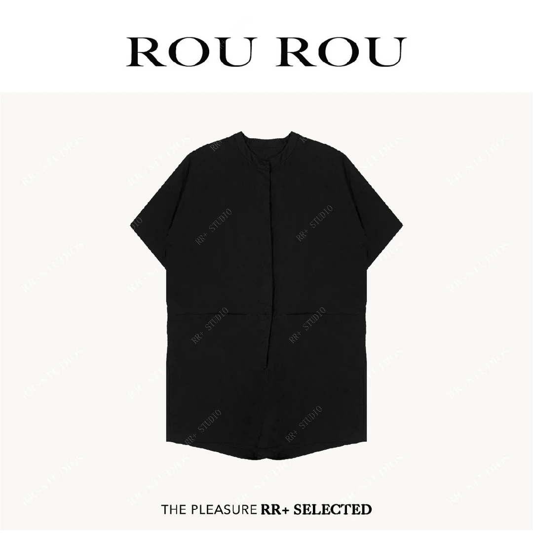 15812设计感小众暗黑风简约工装休闲宽松连体短裤女夏