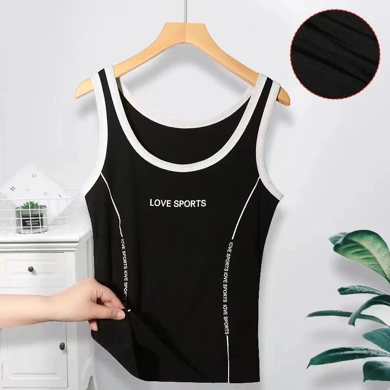 2025新款时尚女士吊带内衣打底穿大码遮肉款显瘦百搭印花无袖背心