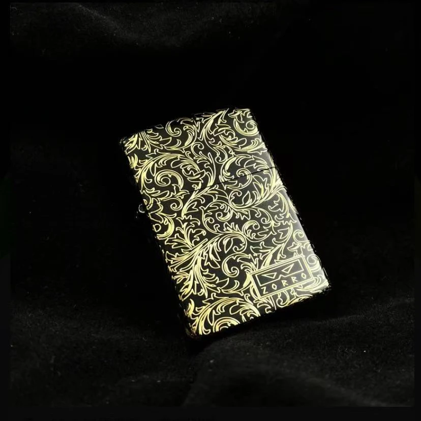 ZORRO佐罗爆款古铜鎏金唐草煤油打火机男士礼物Z2-1079