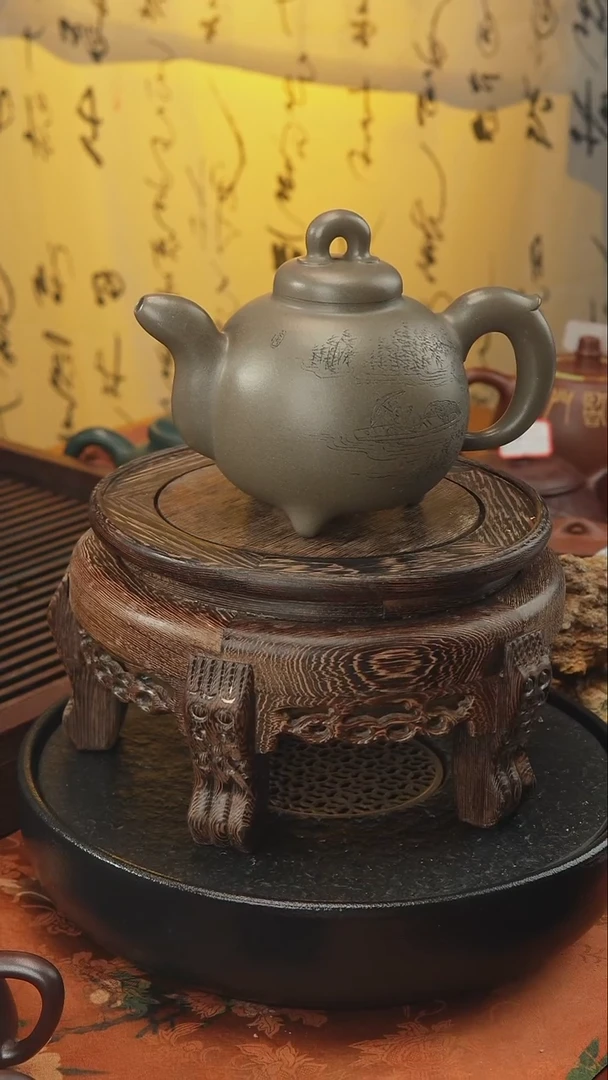 茶壶紫砂道鼎壶 青段泥