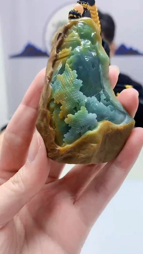 【闪购商品】定制翡翠未镶嵌4917zm-毛货挂件133山水