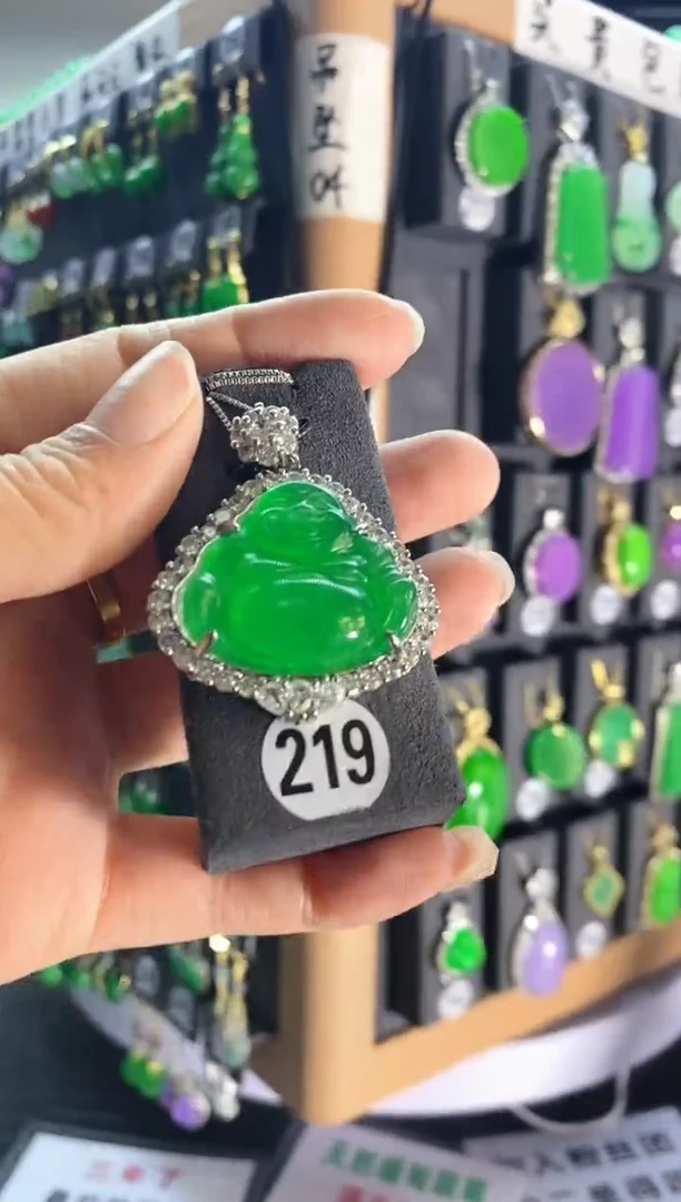 翡翠银S925镶嵌颈饰219...