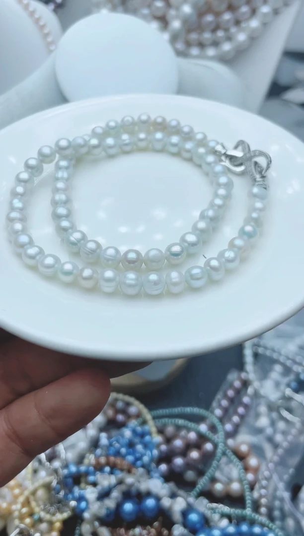 【闪购商品】淡水珍珠颈饰钛钢1