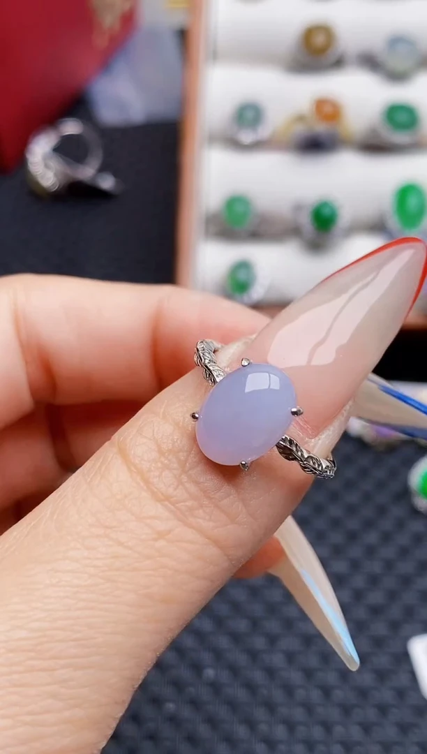 银S925镶嵌戒指翡翠6475