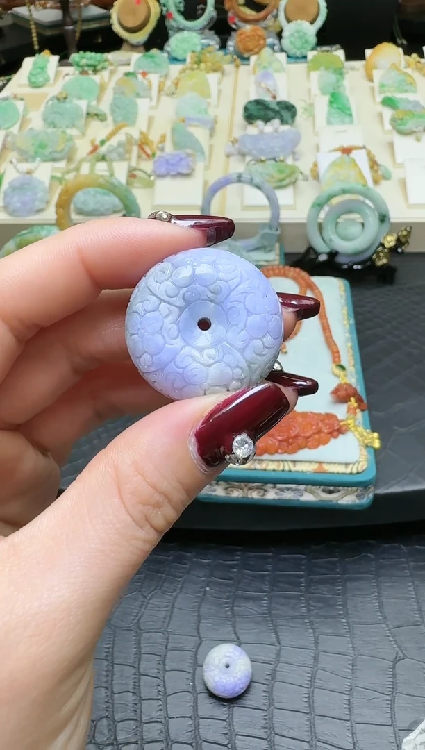 【闪购商品】翡翠颈饰未镶嵌天然紫翡平安扣