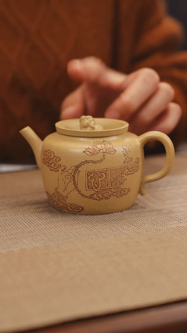 原矿本山段貔貅聚聚宝盆紫砂壶20