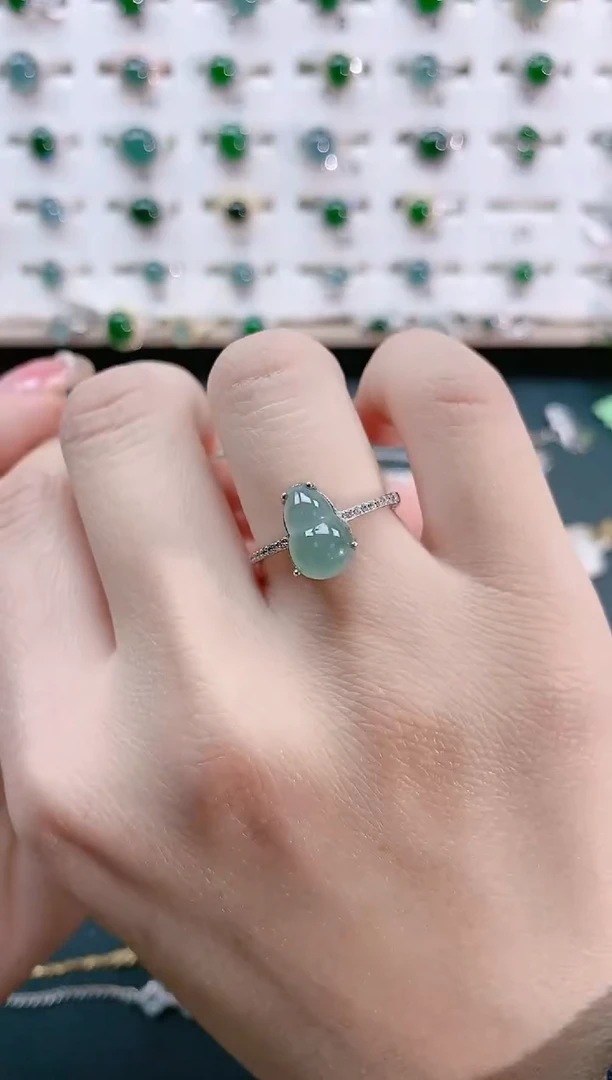 【闪购商品】翡翠戒指银S925镶嵌天然翡翠