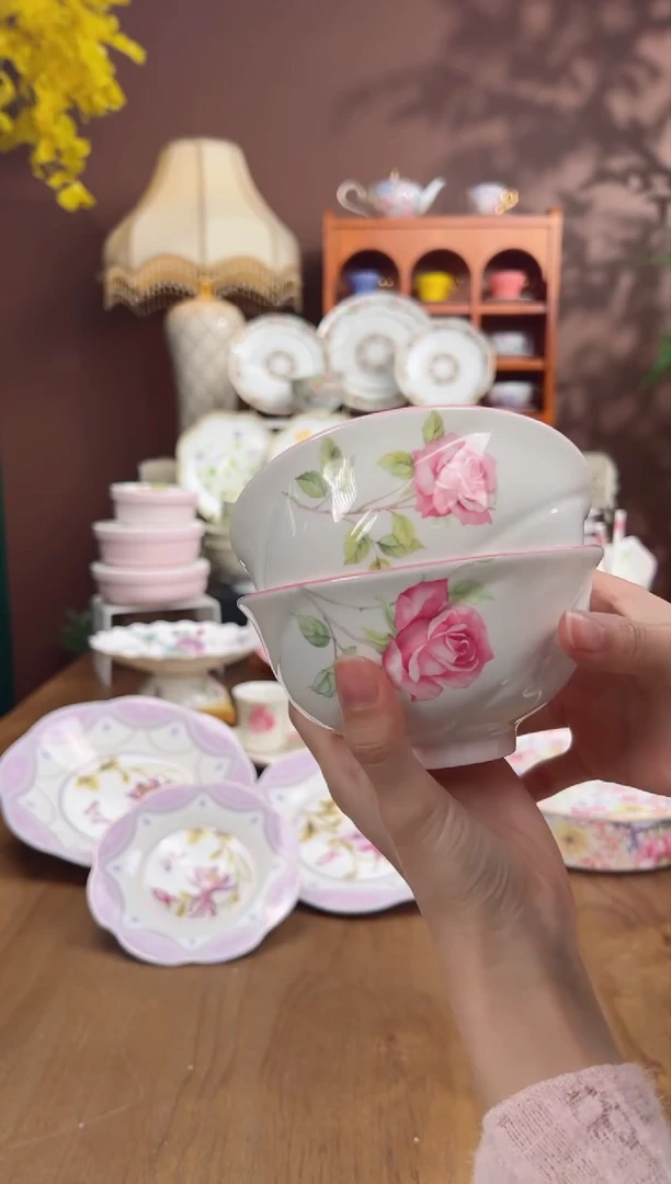【闪购商品】瓦当玫瑰4.75英寸米饭碗2个