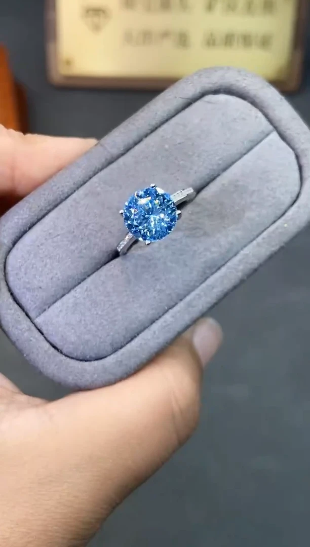 银S925镶嵌戒圈海蓝宝石.......