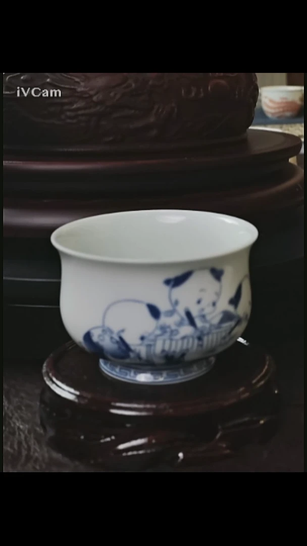 景德镇炉释杯婴戏图