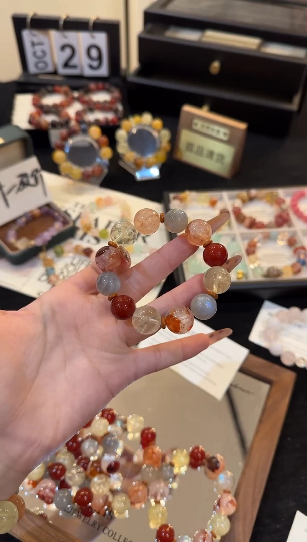 合金手链水晶灰月光多宝x3206