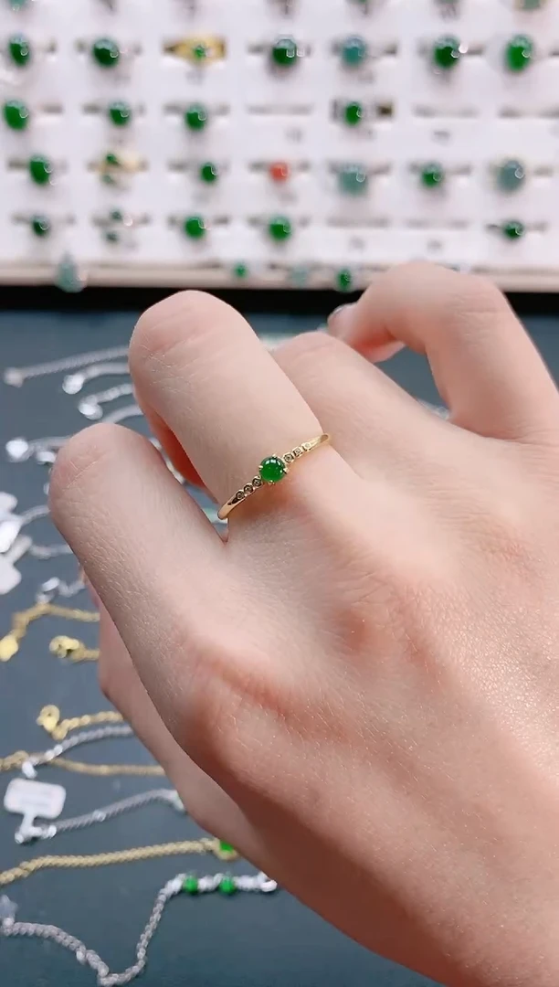 【闪购商品】翡翠戒指银S925镶嵌天然翡翠