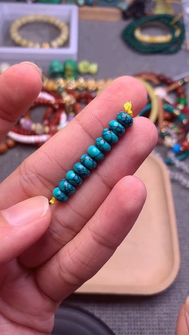 颈饰琉璃算盘珠卡6mm 10片发