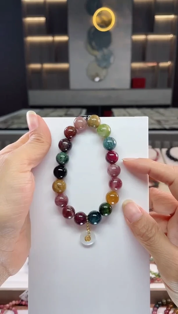 未镶嵌老矿碧玺单圈手串11mm+碧玺（多样性发一条）Q