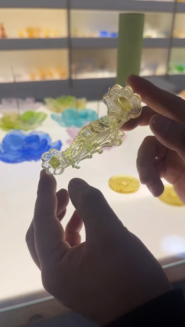 手工艺品琉璃如意手把件10厘米