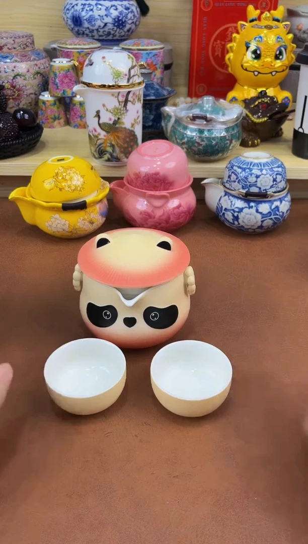 陶瓷茶具摆件旅行套组