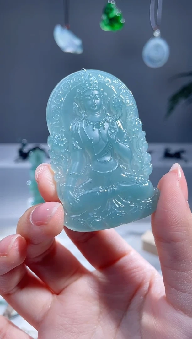 【闪购商品】翡翠颈饰未镶嵌天然A货翡翠度母