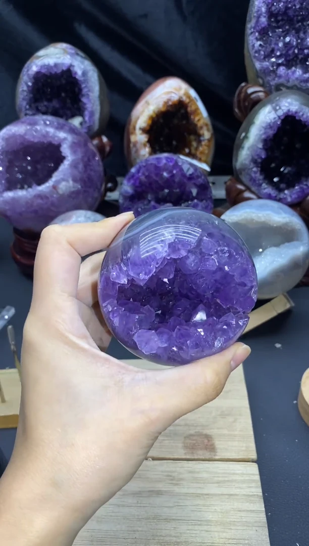 未镶嵌大型摆件（非配饰）紫晶415号开口笑