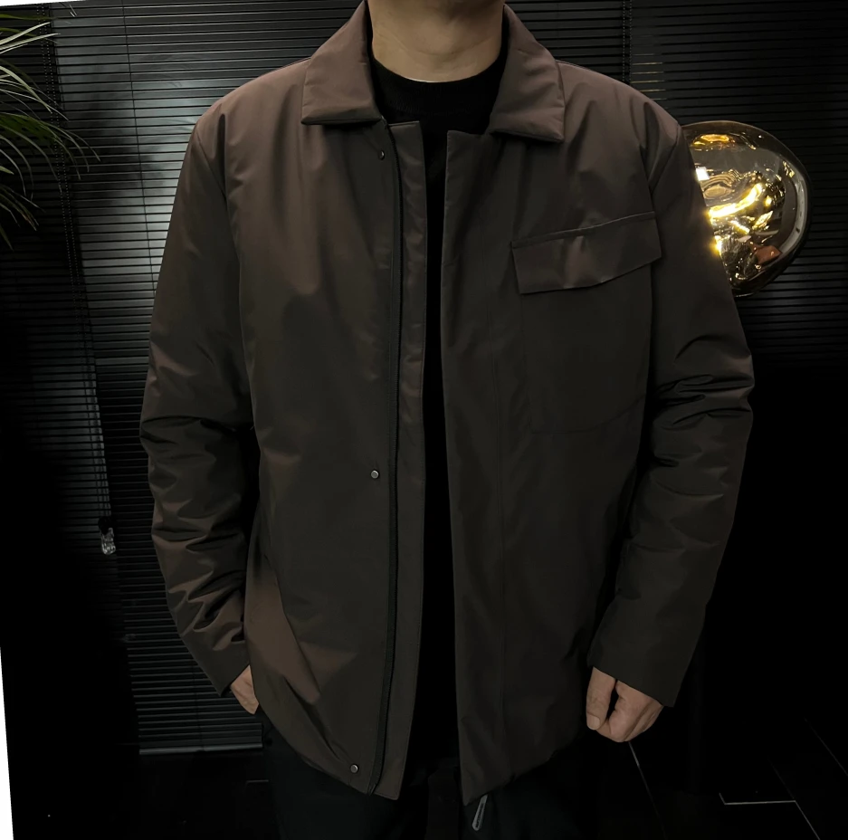 Mr.J_秋冬高奢定制商小鸟翻领休闲防水羽绒服