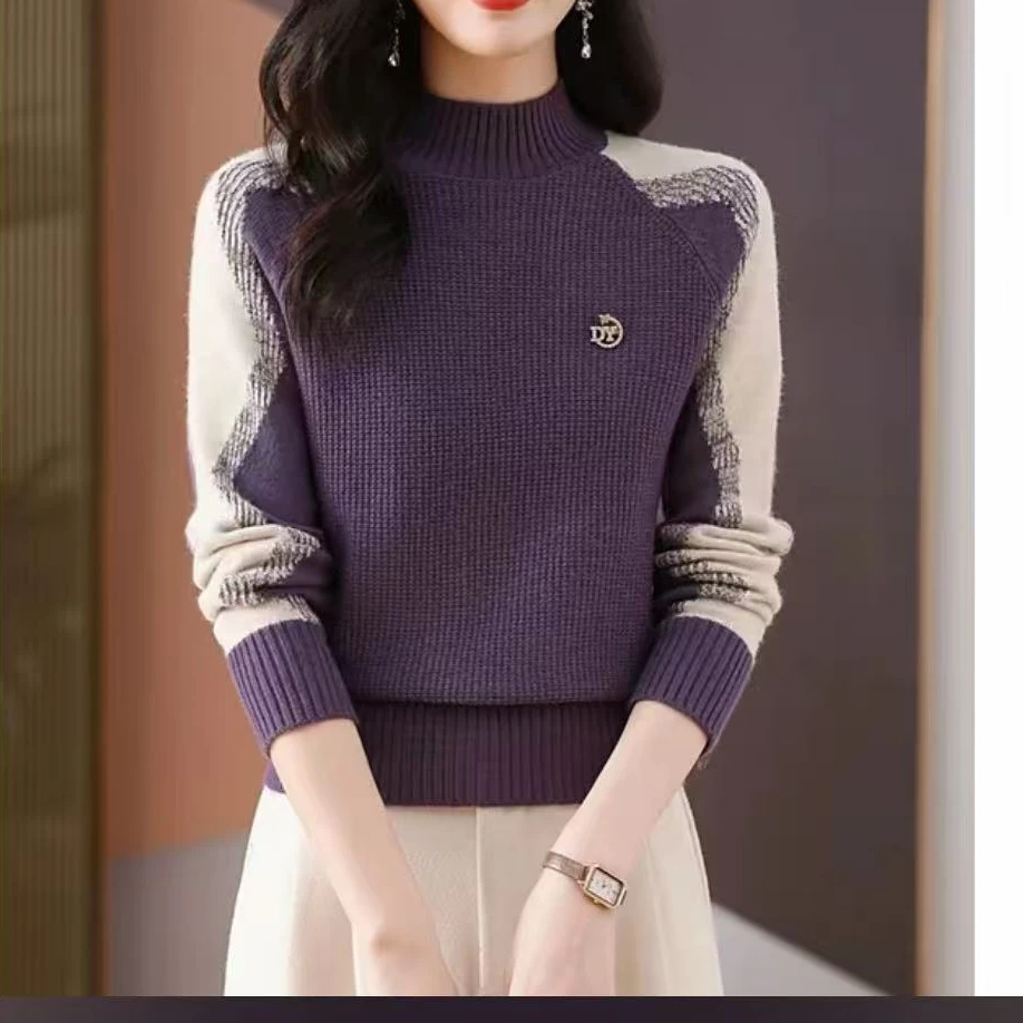 816【紫    气东来新款加厚针织衫】高级感气质针织女毛衣