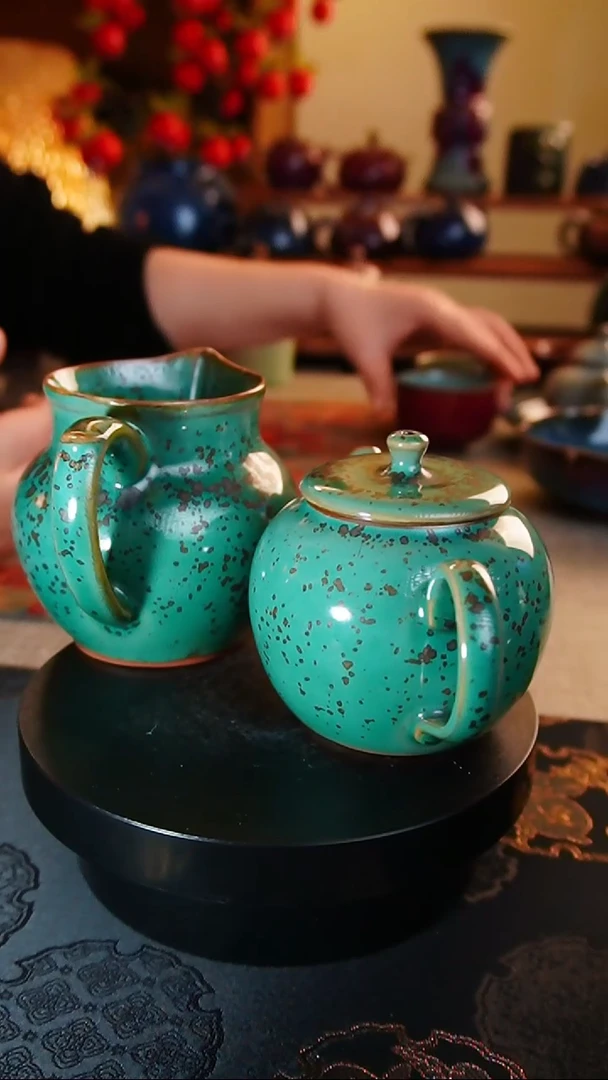 【闪购商品】瓷片松石绿 平安壶  +1