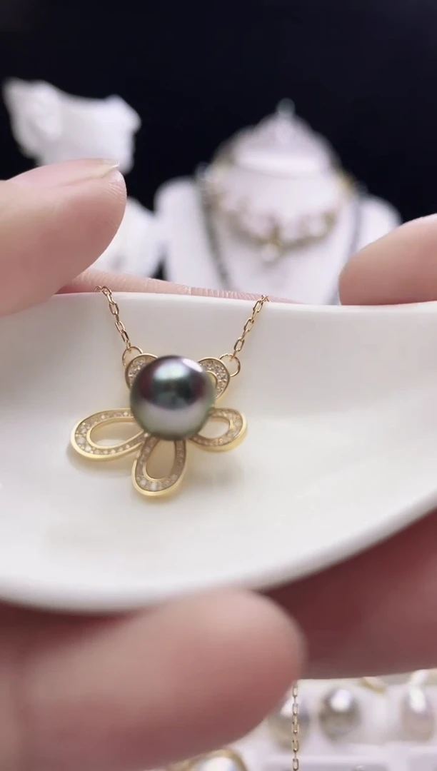 银S925镶嵌颈饰海水珍珠大溪地珍珠吊坠