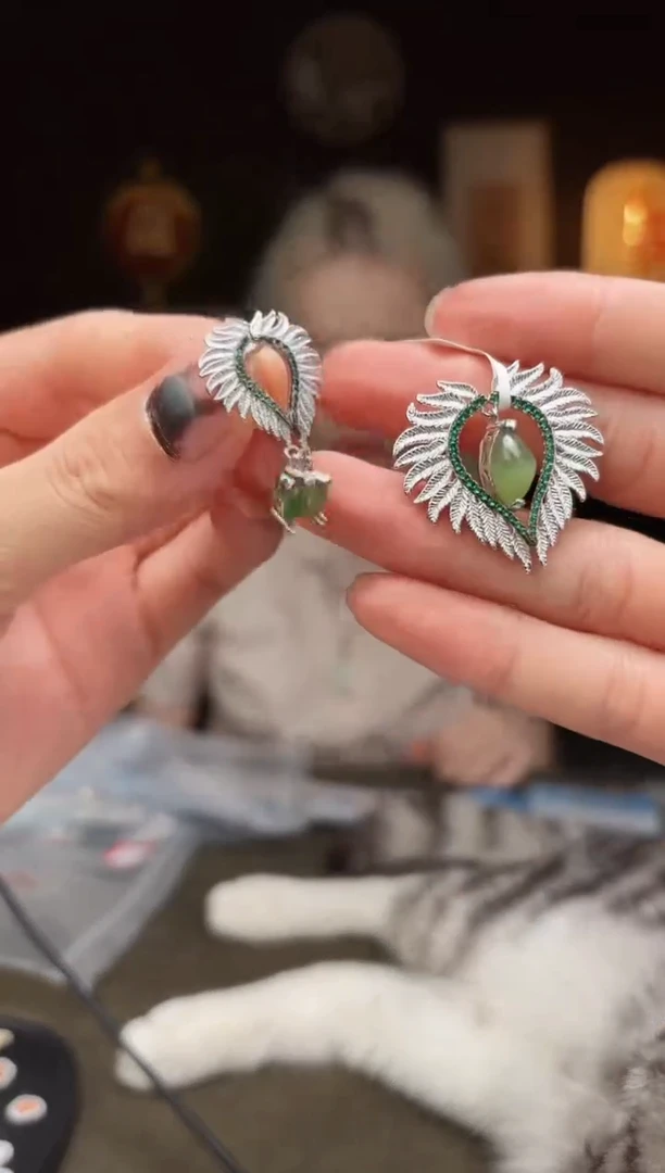 和田玉银S925镶嵌挂件5512-f17 套装