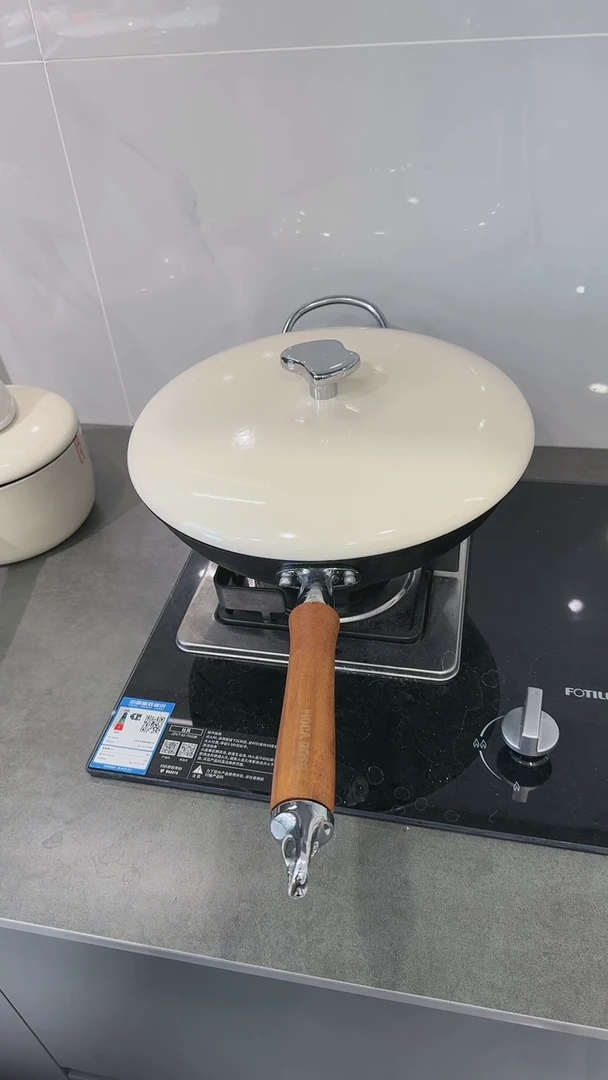 【闪购商品】瓷古法炒锅32cm-奶油白