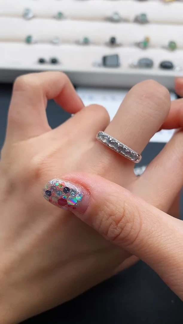 银S925镶嵌戒指翡翠7777777+2