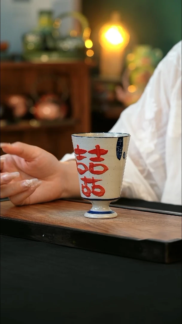 杯手绘心瓷陶瓷浮力