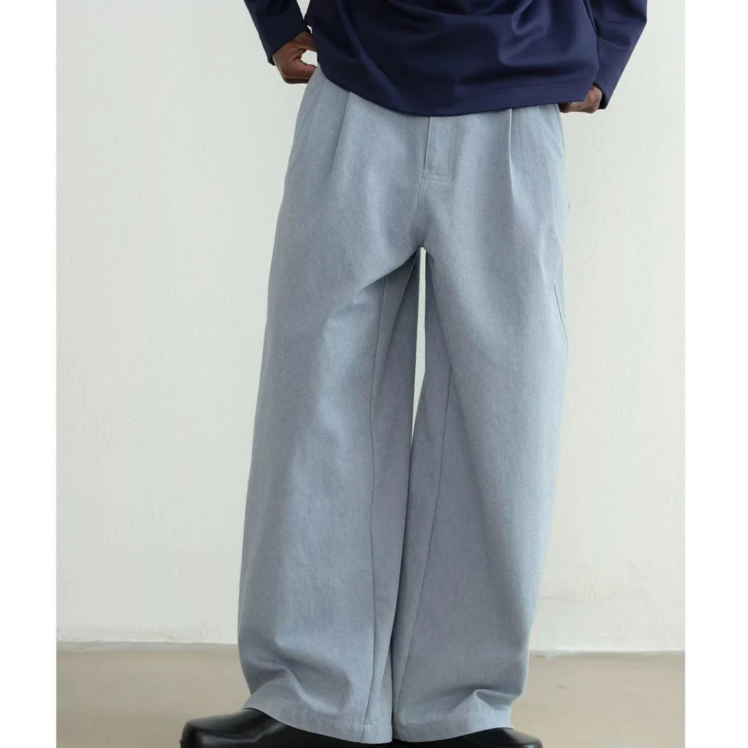 DUPU/杜普宽松微弯刀休闲裤立体裁剪百搭慵懒感