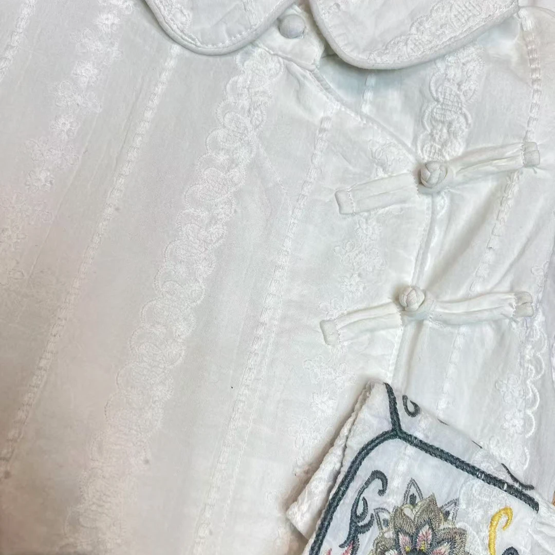 【新中式刺绣棉纱衬衫】9221