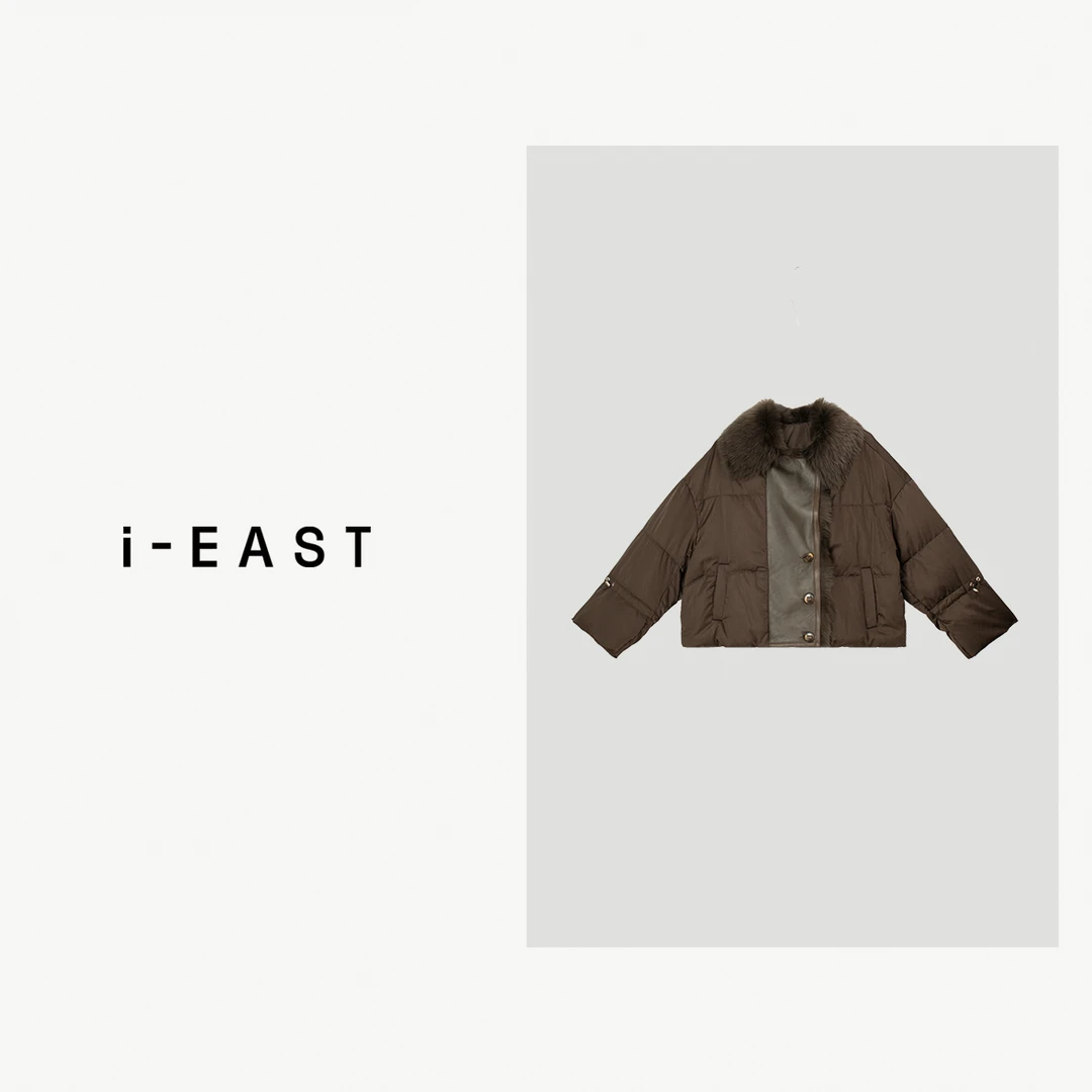 i-EAST 京都小狐仙~贵气感毛茸茸一体羽绒服外套-4D YR5376