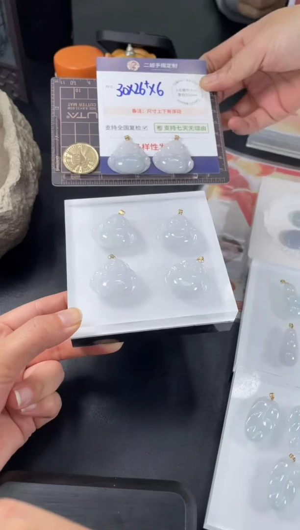 【闪购商品】翡翠挂件18K金镶嵌佛公FL20多样性发其一CP配绳