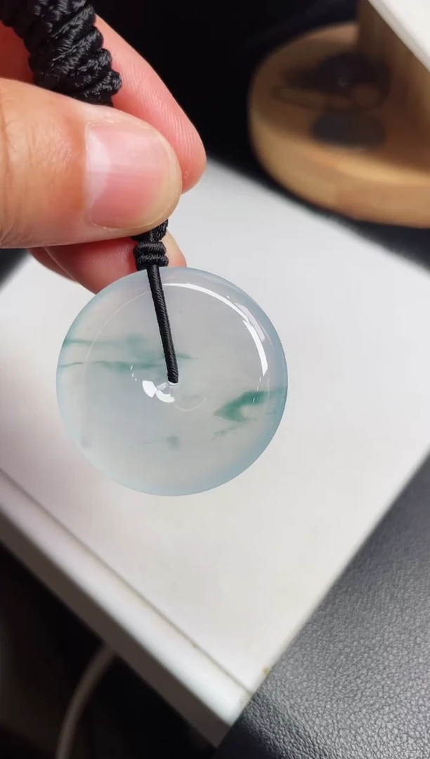 颈饰未镶嵌翡翠平安扣尺寸34.3   6mm【20】