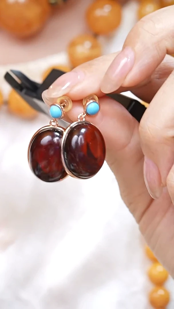 琥珀颈饰银S925镶嵌5564天然蜜蜡珠宝奇石云端妖孽石膏蜡全部保真