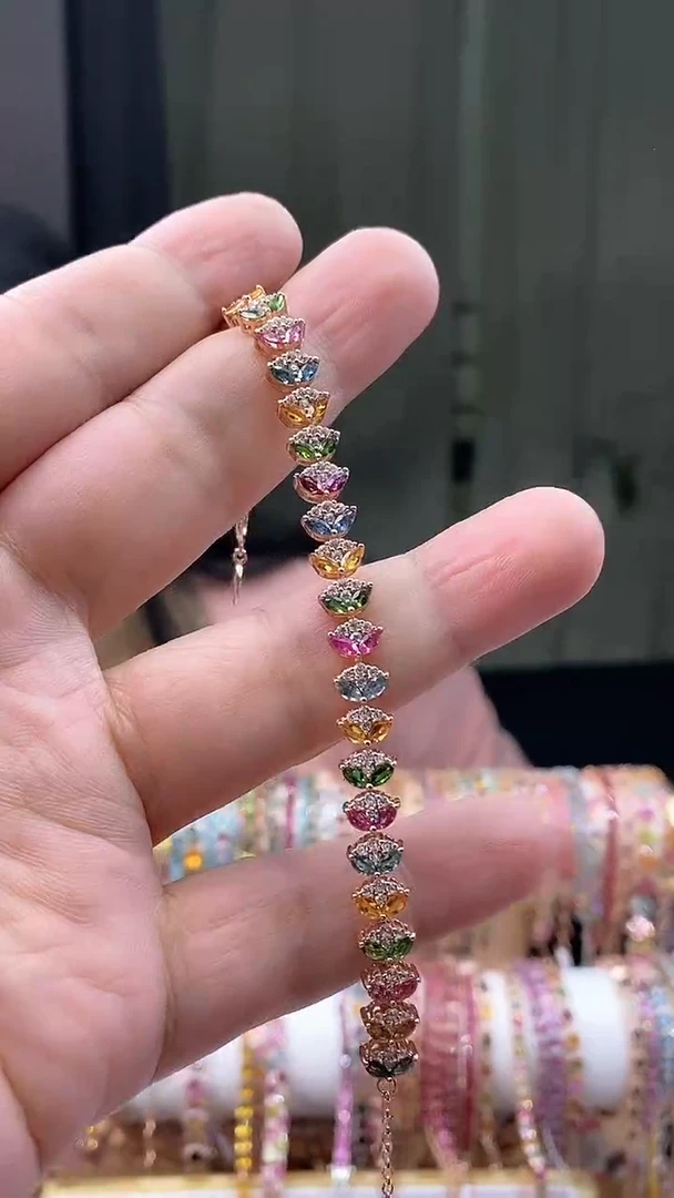 【闪购商品】碧玺手链银S925镶嵌345535434354345