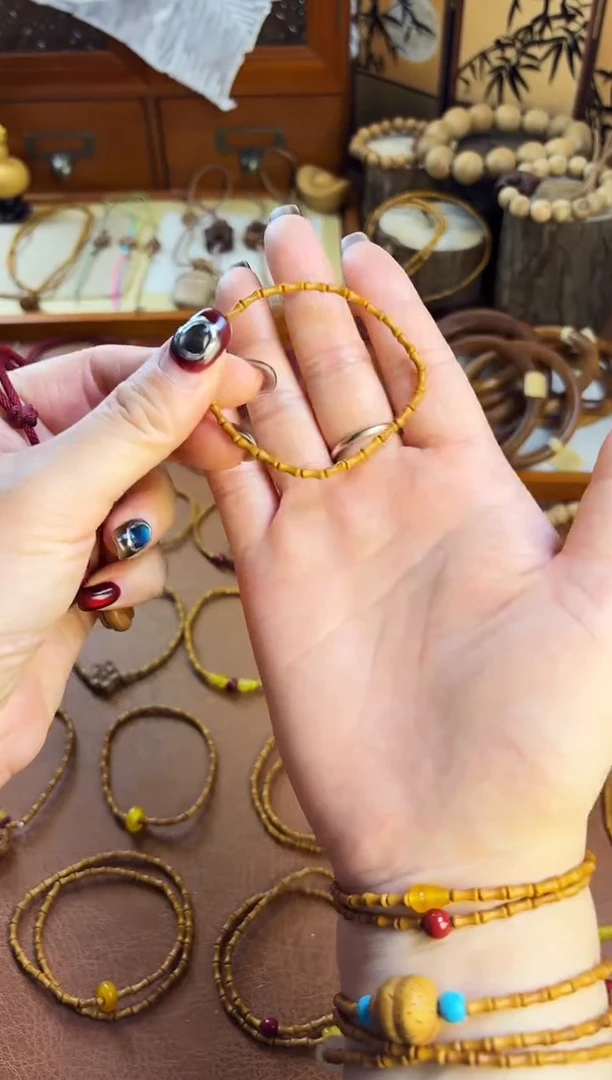 手串桃核108竹节素圈脖挂