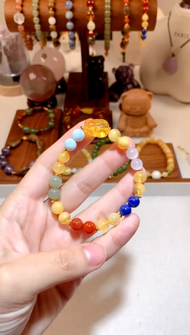 手串蜜蜡未镶嵌蜜蜡貔貅多宝diy手串  多样性发一