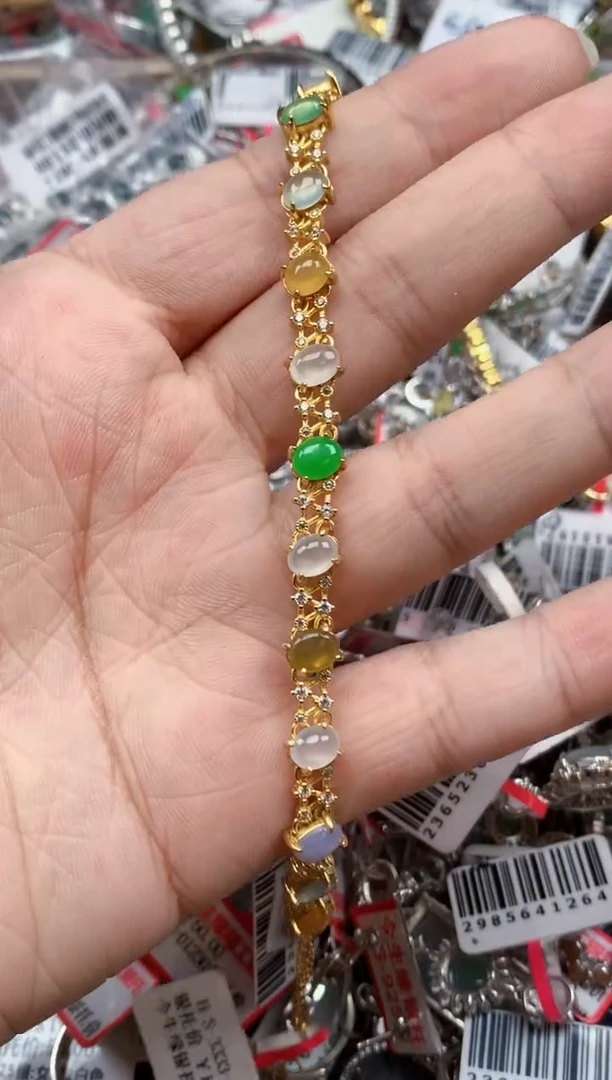 银S925镶嵌戒指翡翠天然A货缅甸翡翠