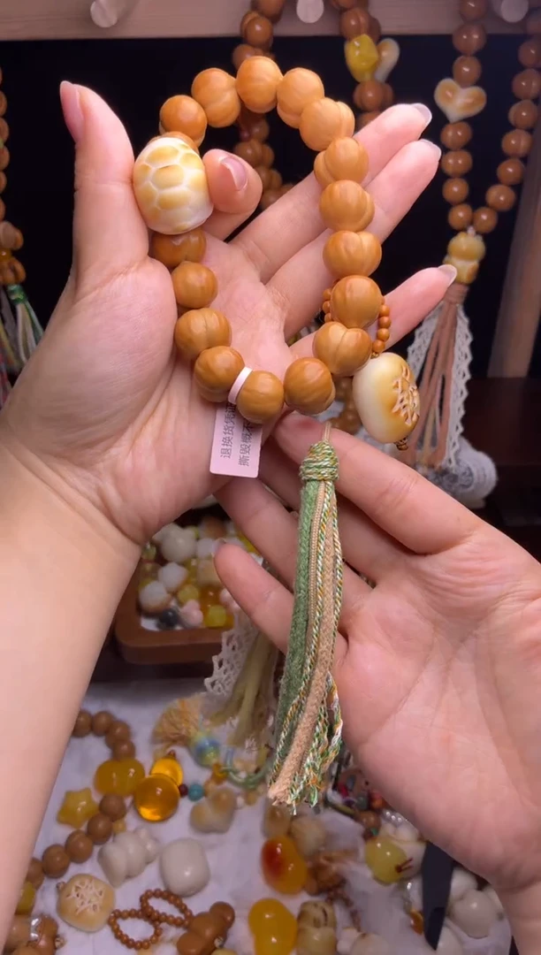 吊坠猴头核桃闹**✨全品聚宝盆大富甲发财吊坠复古风流苏加粗加长