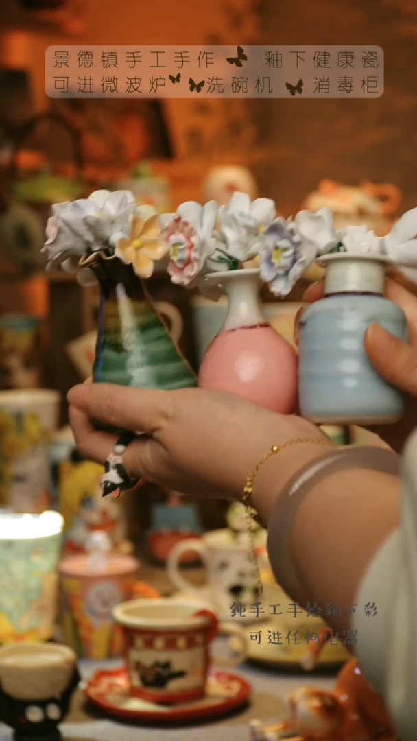 【闪购商品】杯陶瓷景德镇高温釉下彩&W1167(随机)