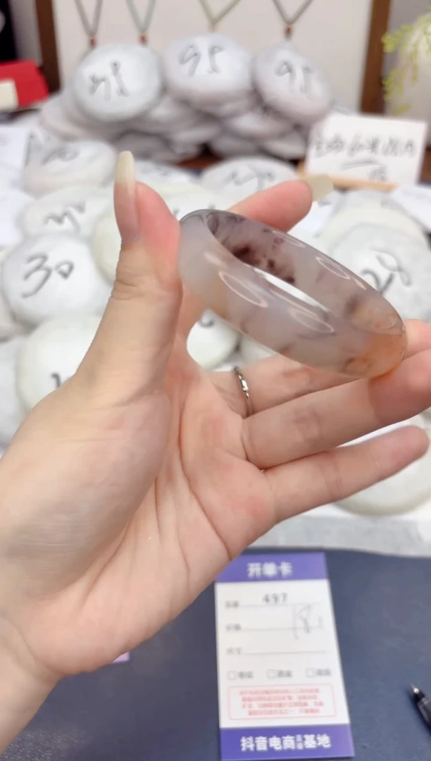 石英质玉手镯未镶嵌497-紫罗兰-圈口54